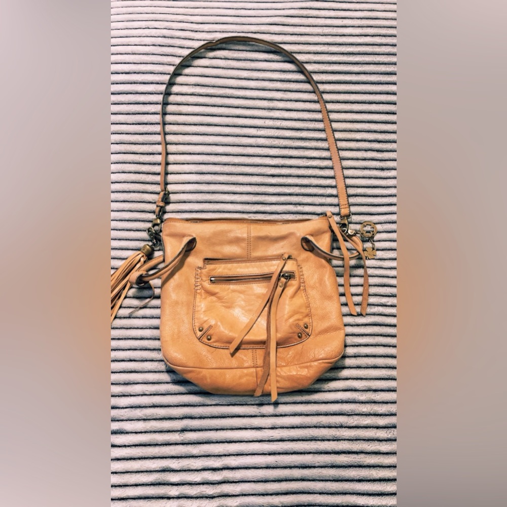 Lucky Brand Crossbody Purse Tan Leather
